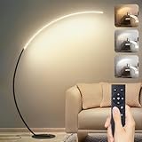 LED Stehlampe Dimmbar Bogenlampe Wohnzimmer, 25W Schwarz Stehleuchte mit...