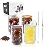 Latte Macchiato Gläser Set [4x 350ml] Thermoglas Doppelwandige Kaffeegläser...