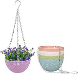KAHEIGN 5Pcs Blumentopf Hängend Balkon Blumenampel, Kunststoff Hängekorb...