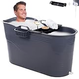 HelloBath® Mobile Badewanne für Erwachsene XL 122x56x64 cm | mit...