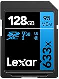 Lexar Professional 633x SD Karte 128GB, SDXC UHS-I Speicherkarte, Bis zu 95 MB/s...