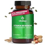 Vitabay Vitamin B3 Niacin 500 mg - 90 Vegane Flush Free Niacinamide Kapseln -...