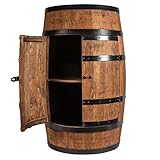 CREATIVE COOPER Weinfass Stehtisch mit Tür - Alkoholschrank Flaschenregal Holz...