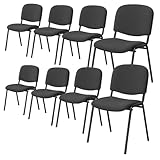 Topsit Besucherstühle 8er Set, stapelbare Konferenzstühle ohne Armlehnen,...