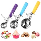 ZJHFC Eisportionierer mit Auslöser, Eisportionierer Edelstahl, Eislöffel...