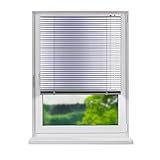 FENSTERDECOR Klemmfix Aluminium Jalousie, hochwertige Alu-Jalousie in Silber mit...