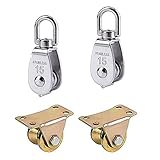 SNAGAROG 4 Stück Umlenkrolle Set, M15 Edelstahl Riemenscheibe Umlenkrolle Und...