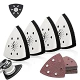 4 stück Schleifplatte Dreieck 93 mm + 24pcs Schleifpapier Dreieckschleifer,...