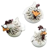 Dropfree 3 Stück Huhn Sitzt auf Dem Zaun, Dekoration, Gartenstatuen,...
