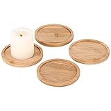 umorismo 4 Stücke Kerzenteller Holzplatte Holz Kerzenteller für kerzenhalter...