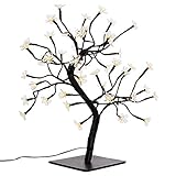48 LED Baum mit Blüten Blütenbaum Lichterbaum warm weiß 45 cm hoch Trafo IP20...