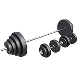 GORILLA SPORTS® Langhantel Set - 60kg, 100kg oder 130kg, Langhantelstange...