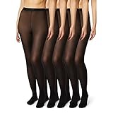 FM London (5er-Pack) Strumpfhose für Damen - Bequeme Damenstrumpfhose mit...