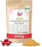 Bio Hagebuttenpulver 900g / 0,9kg 100% echte Hagebutte Europa Rohkostqualität...