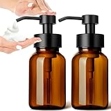 GMISUN Schaumseifenspender, 250ml Seifenspender Schaum Glas braun für Küche, 2...