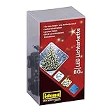 Idena 30438 - LED Lichterkette mit 80 LEDs in Warmweiß, 6 Stunden Timer...
