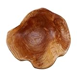 ZGNGLIZ Salatschüssel aus Holz, Dekorative Holz-Obstschale, Handgefertigte...