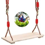 Schaukel aus Holz, Holz Schaukelsitz für Kinder und Erwachsene, Schaukel...