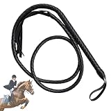 XoeLLe Schwarz Peitsche Leder Bullwhip 1,9 m, Gerte Pferd Reitgerte, Peitsche...