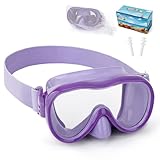 WAVE Kinder Schwimmbrille, Anti-Leck Schnorchelmaske mit Nasenabdeckung &...