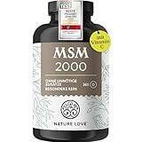 NATURE LOVE® MSM 2000mg mit Vitamin C - 365 laborgeprüfte Tabletten -...