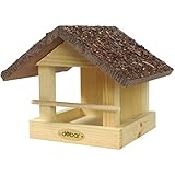 dobar 38120FSCe klassisches Vogelfutterhaus Rindendach - Vogelhaus aus...