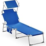 Casaria® Sonnenliege Klappbar Wetterfest Alu Gartenliege Mit Dach 150kg...
