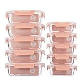 S SALIENT Glas-Frischhaltedosen Set, 10 St, meal prep boxen,glasbehälter mit...