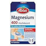 Abtei Magnesium 400 - hochdosiertes Magnesium für aktive Muskeln - bei Sport...