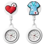 Vintoney Taschenuhren, 2PCS Krankenschwesteruhr, einziehbare, ansteckbare...