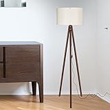 lux.pro Stehlampe Guildford 1 x E27 Stehleuchte für Wohnzimmer Dreibein Holz...