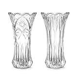 Vase Glas 2 Stück Glasvase,Handgemacht Kristall Vasen 19 cm Hohe Blumenvase...