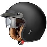Jethelm mit Visier by BS Way: Hochwertiger Motorradhelm, ECE-Zertifiziert für...