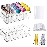 XUSSMM 2 Stück Cake pop stiele, Cake Pop Ständer mit 100 Cake Pop Stiele & 100...