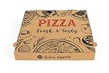 Hypafol Pizza-Box 100 Stück 32x32x4cm I Pizzakartons für Restaurants I extra...