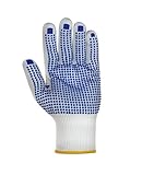 (12 Paar) teXXor Handschuhe Feinstrickhandschuhe Nylon 12 x weiß/Blaue Noppen 9