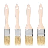 RTBRCG 4 Stück Naturborsten Küchenpinsel, Backpinsel mit Langem Holzgriff für...
