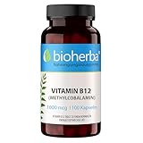 Vitamin B12 Kapseln – 100 Stück mit 1000 µg Methylcobalamin zur täglichen...