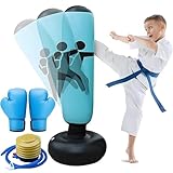 Boxsack Kinder, 160 cm Aufblasbarer Boxsack inklusive Boxhandschuhen und...