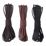 3 Farben 5M x 3mm Lederschnur Lederband,Faux Faden Veloursleder Band...