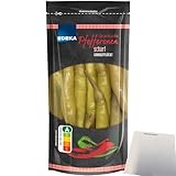 Edeka Peperoni Pfefferonen scharf Handgepflückt (250g Packung) + usy Block