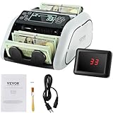 VEVOR Geldzählmaschine, Banknotenzähler mit UV-, MG-, IR- und...