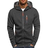 KQIVAM Herren Sweatjacke Hoodie Kapuzenjacke mit Reißverschluss Oversized...