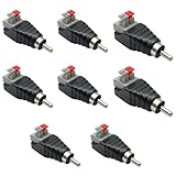 EUZUXU 8 Stücke Cinch Adapter, RCA Stecker Adapter Terminalblock, Lötbarer...