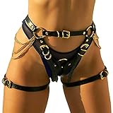 TUYMNI Damen Sexy Punk Leder Harness Strumpfband Gürtel verstellbare Taille...