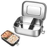 304 Edelstahl Brotdose, Brotdose Edelstah mit 1 Fächern, Lunchbox Bewegliche...