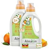 AlmaWin® Weichspüler mit Orangenblüten-Duft [2x750ml - 60 Ladungen] für...