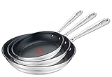 Tefal Jamie Oliver Brushed 3-teiligiges Pfannenset E011S3 | Bestehend aus Pfanne...