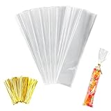 Cellophantüten Klar 200pcs,25 x 5 cm Zellophantüten Tütchen Transparent...
