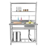 Wasserfall Spülbecken Wasserhahn Ausgussbecken, Edelstahl Küchenspüle mit 4...